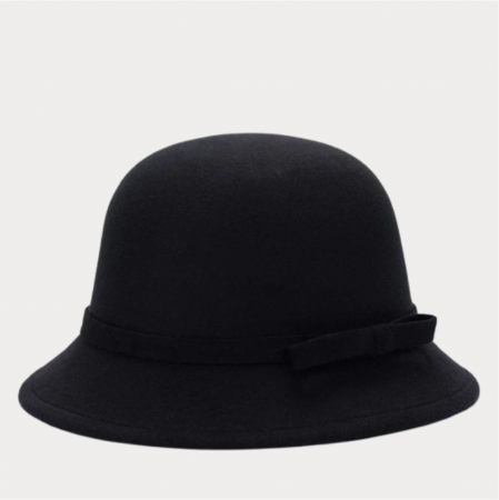 Palarie dama cu boruri mici MISS negru, reglabila [3]