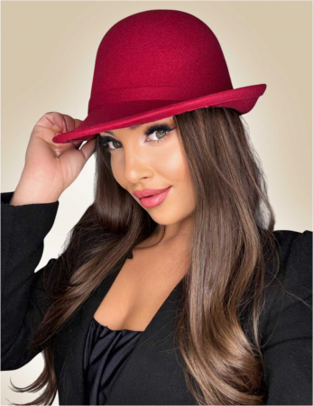 PALARII dama GRENA - Palarie de dama cu boruri tip barcuta PRINCIPESA (GRENA) - marime unica, reglabila