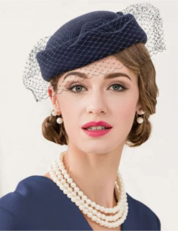 Palarie dama toca MISS PARIS -palarie bleumarin, reglabila [2]
