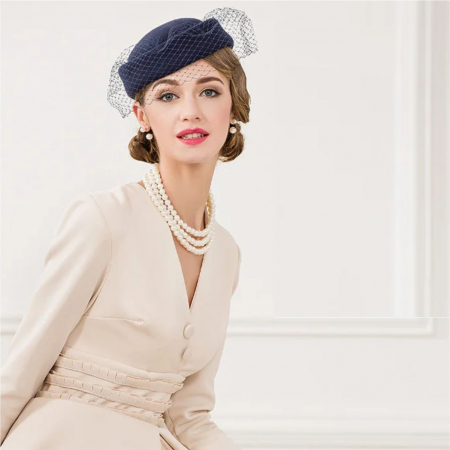 Palarie dama toca MISS PARIS -palarie bleumarin, reglabila [4]