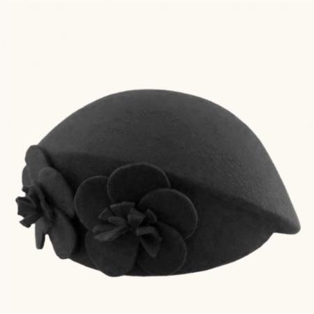 Palarie de dama din fetru lux tip toca REGINA LUX (NEAGRA) - marime unica, reglabila [4]
