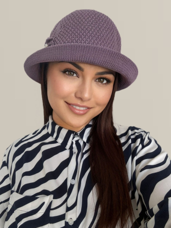 PALARII SOARE - Palarie de soare de lux cu boruri mici BELLA CHIC (MOV) - marime unica, reglabila