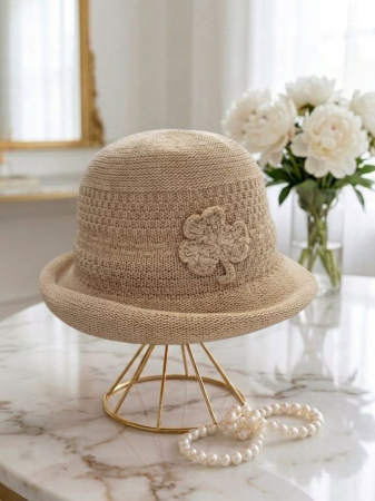 Palarie de soare de lux cu boruri mici FLORENCE CHIC (CREM) - marime unica, reglabila, pliabila [1]