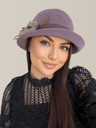 Palarie de soare de lux cu boruri mici ROSA LUX (MOV) - marime unica, reglabila [1]
