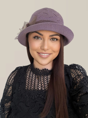 Palarie de soare de lux cu boruri mici ROSA LUX (MOV) - marime unica, reglabila [2]