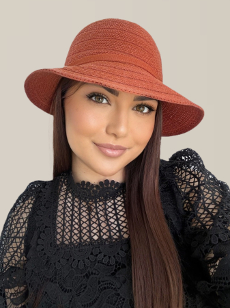Palarie de soare de lux cu boruri rotunde mici ANASTASIA LUX (CARAMIZIU) - marime unica, reglabila [2]