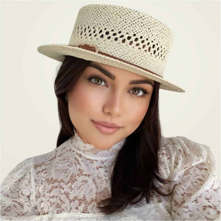 Palarie dama cu boruri mici KALINDA crem, reglabila [2]