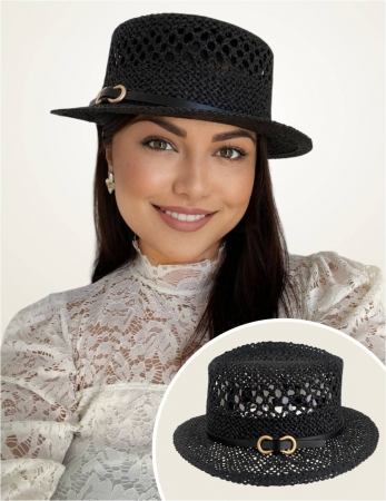PALARII dama soare - KALINDA LUX - Palarie dama cu boruri mici KALINDA negru, reglabila
