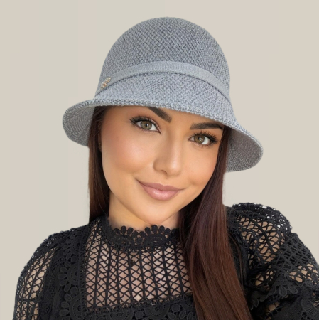 Palarie de soare de lux cu boruri tip sepcuta SCARLET LUX (GRI) - marime unica, reglabila [5]