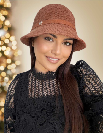 Palarie de soare de lux cu boruri tip sepcuta SCARLET LUX (MARO aramiu) - marime unica, reglabila [1]