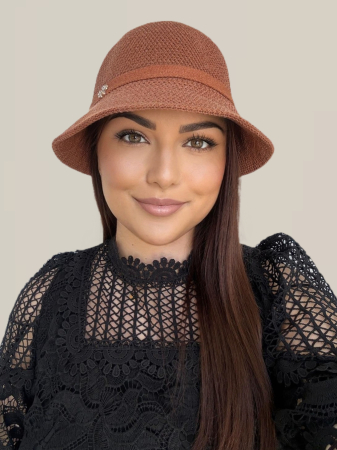 Palarie de soare de lux cu boruri tip sepcuta SCARLET LUX (MARO aramiu) - marime unica, reglabila [1]