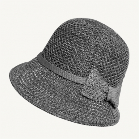 Palarie de soare de lux cu boruri tip sepcuta VICTORIA LUX (GRI) - marime unica, reglabila [3]