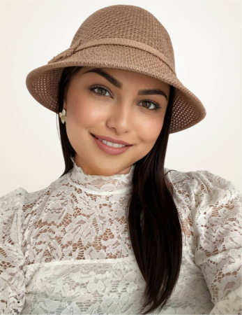 Palarie de soare de lux cu boruri tip sepcuta VICTORIA LUX (MARO aramiu) - marime unica, reglabila [1]