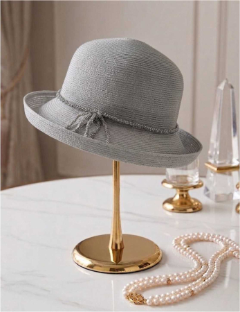 Palarie dama din organza dantelata AMIRA LUX-palarie GRI, reglabila [4]