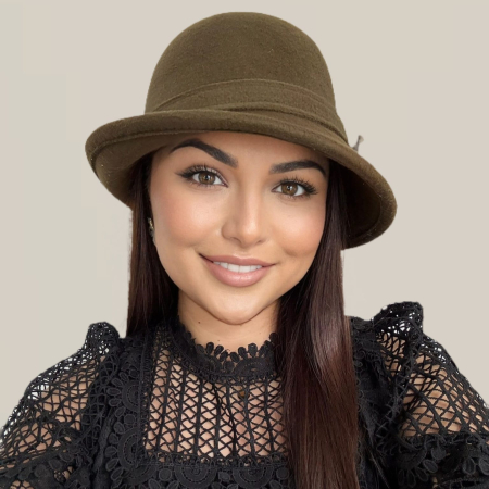 Palarie eleganta cu boruri chic si funda ARONIA (KAKI) - marime unica, reglabila [4]