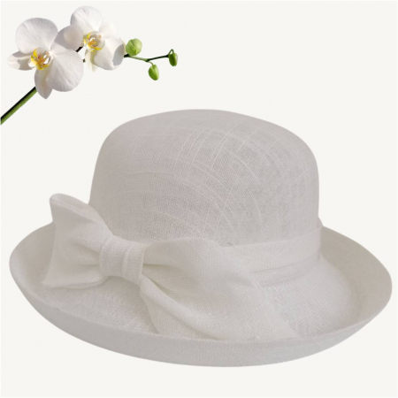 Palarie dama cu boruri rotunde MICHELLE alb, reglabila [3]