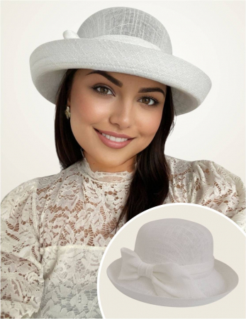 PALARII soare IN - Palarie dama cu boruri rotunde MICHELLE alb, reglabila