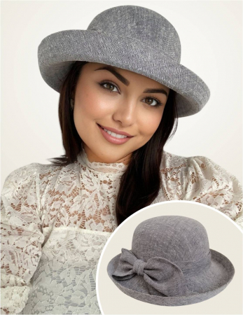 PALARII soare IN - Palarie dama cu boruri rotunde MICHELLE gri, reglabila
