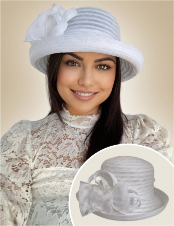 PALARII vara ALBE - Palarie dama boruri cu boruri rulate CARLA-palarie alb, reglabila
