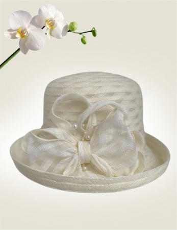 Palarie dama boruri cu boruri rulate CARLA-palarie crem, reglabila [3]