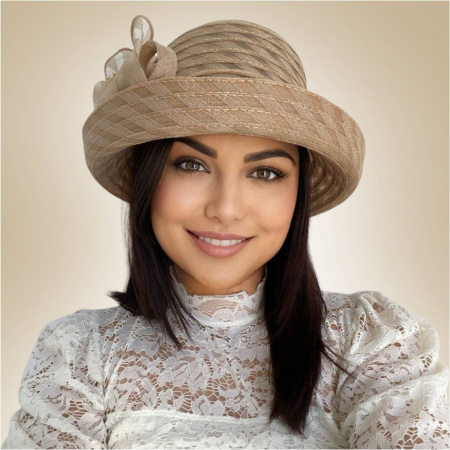 Palarie dama boruri cu boruri rulate CARLA-palarie maro, reglabila [2]