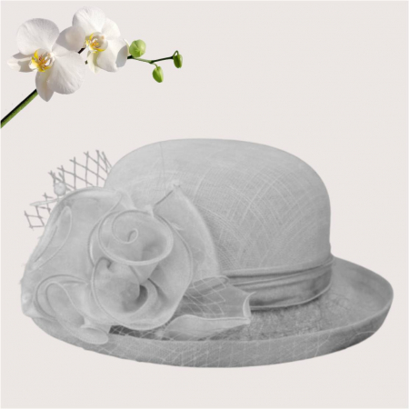 Palarie dama boruri rulate Elenia-palarie gri, reglabila [2]