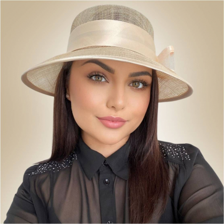 Palarie dama boruri mari AURORA-palarie crem, reglabila [2]