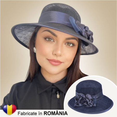 Palarie dama boruri medii LADY ROSE-palarie bleumarin, reglabila [2]