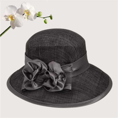 Palarie dama boruri medii LADY ROSE-palarie neagra, reglabila [3]