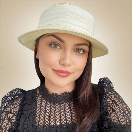 Palarie dama  tip canotiera ZINA LUX-palarie crem, reglabila [1]