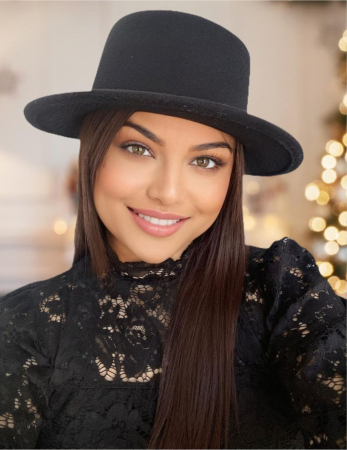 Palarii dama cu boruri drepte si rotunde MISS CASTILLIA (NEGRU) - marime unica, reglabila [1]