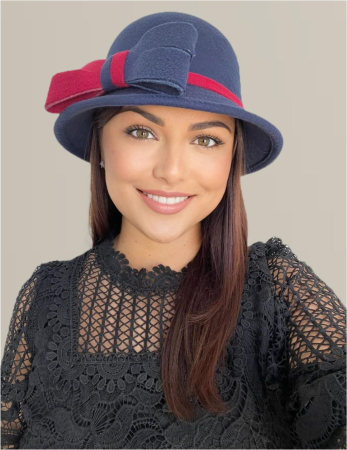 Palarie dama fetru Rose-palarie neagra, palarie reglabila [1]