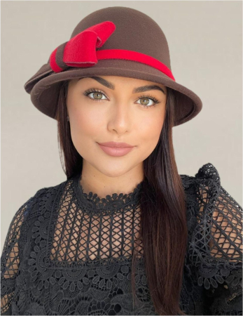 Palarie dama fetru Rose-palarie neagra, palarie reglabila [2]