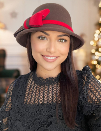Palarie dama fetru Rose-palarie neagra, palarie reglabila [1]