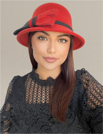 Palarie dama fetru Rose-palarie neagra, palarie reglabila [2]
