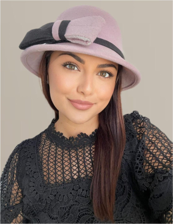 Palarie dama fetru Rose-palarie neagra, palarie reglabila [1]