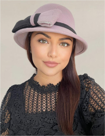 Palarie dama fetru Rose-palarie neagra, palarie reglabila [2]