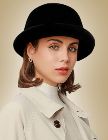 Palarii dama elegante de toamna PRINCIPESA (NEGRU) - marime unica, reglabila [1]