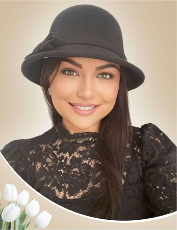 PALARII FEMEI - Palarii dama din fetru cu boruri mici MONALISA (7 culori) - marime unica, reglabila