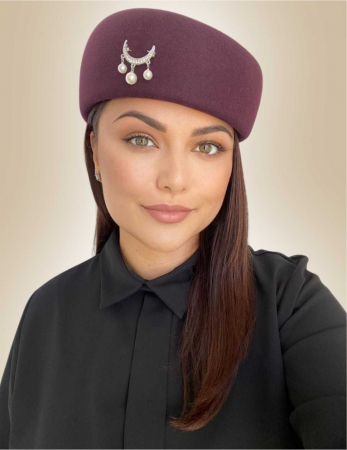 PALARII dama GRENA - Palarie dama toca ROYAL LUX -palarie grena, reglabila