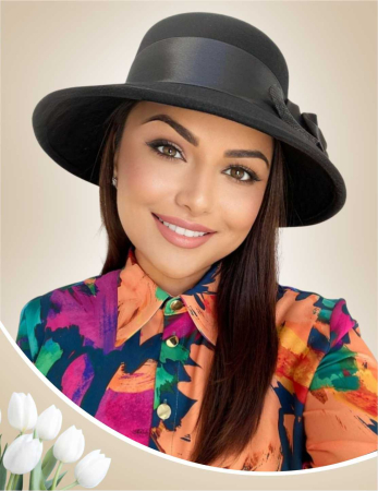 PALARII FEMEI - Palarie dama VENETIA LADY LUX - palarie neagra, reglabila