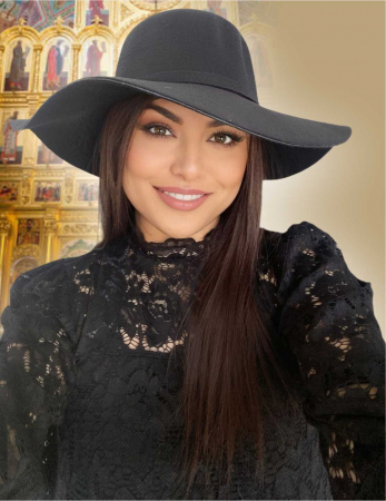 PALARII Biserica - Palarii dama elegante MISS ROMA (NEGRU) - marime unica, reglabila