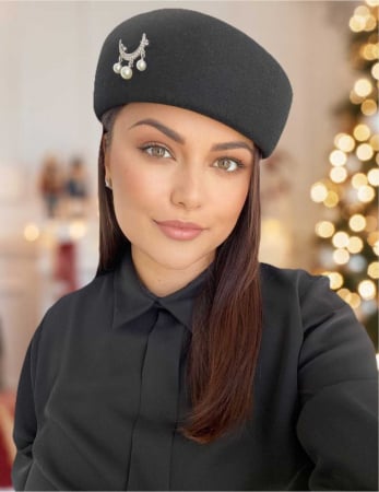 Palarie dama toca ROYAL LUX -palarie neagra, reglabila [1]