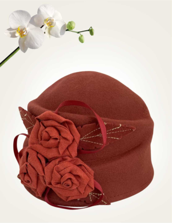 Palarie dama fetru Ariana-palarie caramiziu [3]