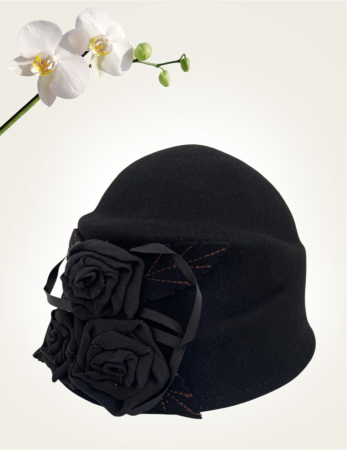 Palarie dama fetru Ariana-palarie neagra, palarie reglabila [3]