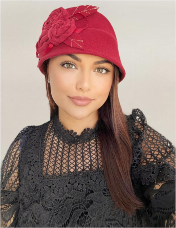 Palarie dama fetru Ariana-palarie grena [2]