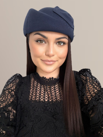 Palarii dama tip toca din fetru lux CALLIA LUX (BLEUMARIN) - marime unica, reglabila [2]