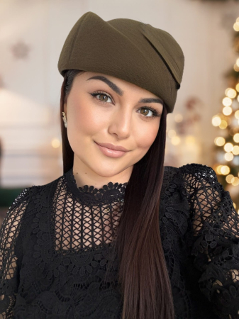 Palarii dama tip toca din fetru lux CALLIA LUX (KAKI) - marime unica, reglabila [1]