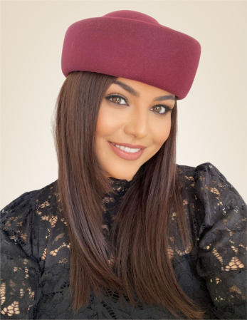 Palarii dama tip toca din fetru lux CONTESA LUX (GRENA) - marime unica, reglabila [1]