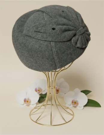 Palarii dama tip toca din fetru lux PARISIENNE LUX (GRI perlat) - marime unica, reglabila [4]